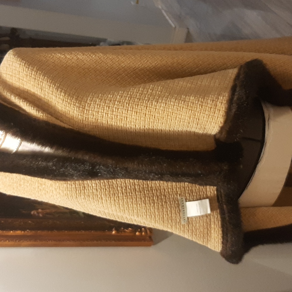 Pottery Barn Elegant Tan and Brown Throw Blanket